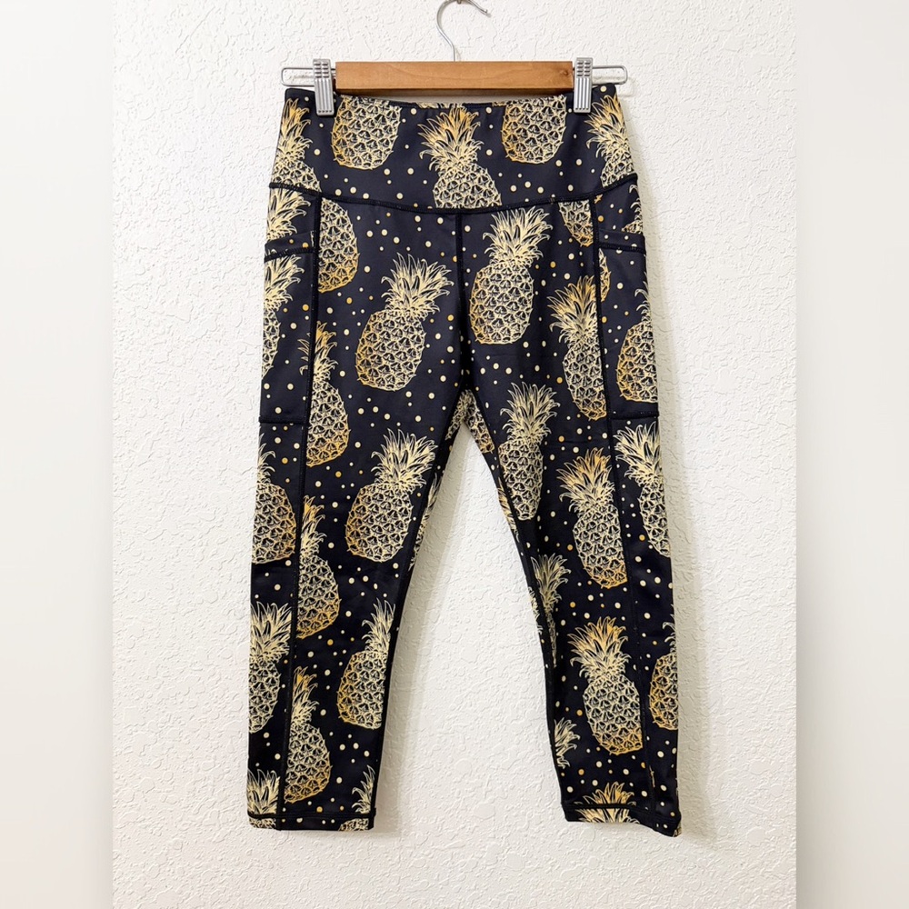 Constantly Varied Gear CVG Pineapple Cropped Leggings Size Small